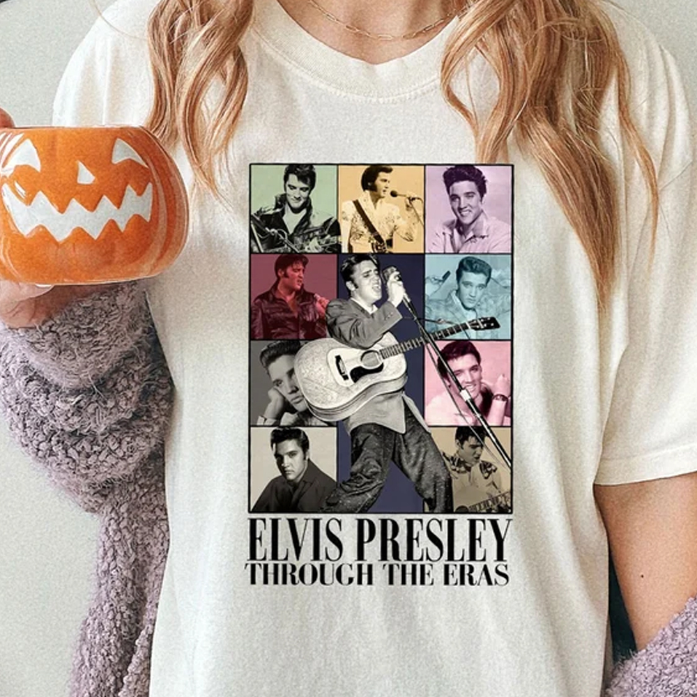 Elvis Presley Through The Eras Tour Music Fan Retro T-Shirt